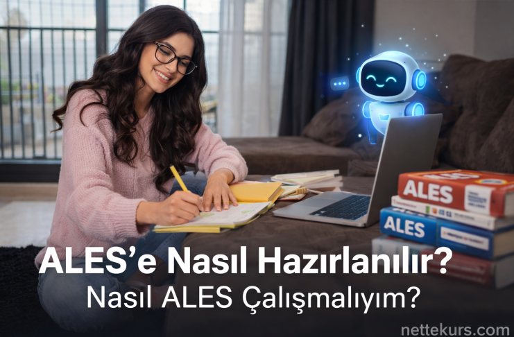 ALES’e nasıl hazırlanılır yazısı için online çalışan öğrenci görseli