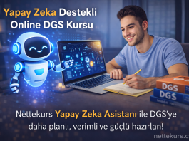 Nettekurs yapay zeka destekli online DGS kursu kapak görseli