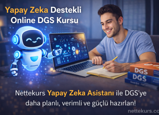 Türkiye’nin İlk Yapay Zeka Destekli Online DGS Kursu Nettekurs yapay zeka destekli online DGS kursu kapak görseli