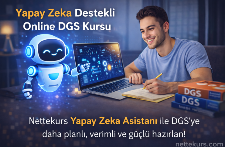 Nettekurs yapay zeka destekli online DGS kursu kapak görseli